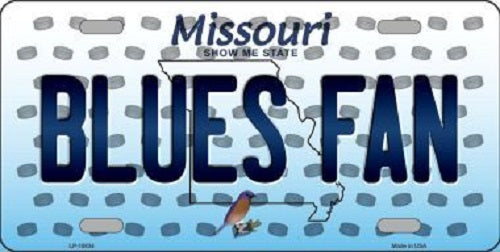 Blues Fan Missouri Background Novelty Metal License Plate