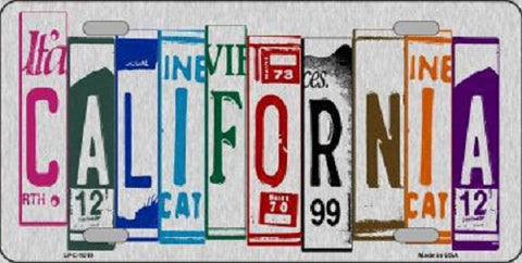 California License Plate Art Brushed Aluminum Metal Novelty License Plate