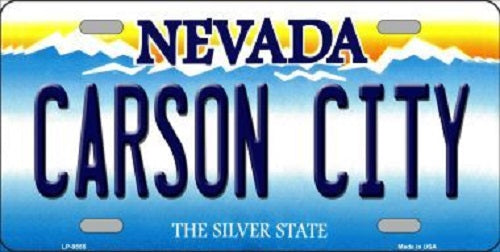 Carson City Nevada Background Novelty Metal License Plate