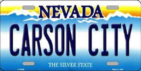 Carson City Nevada Background Novelty Metal License Plate