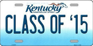 Class Of '15 Kentucky Novelty Metal License Plate