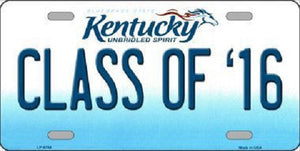 Class Of '16 Kentucky Novelty Metal License Plate