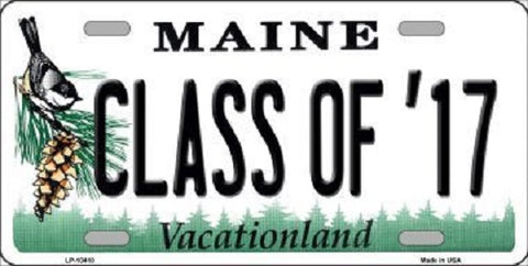 Class Of 17 Maine Metal Novelty License Plate