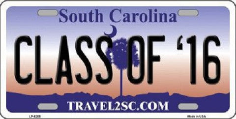Class of '16 South Carolina Novelty Metal License Plate