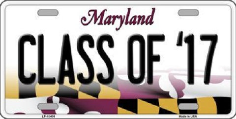 Class of '17 Maryland Metal Novelty License Plate
