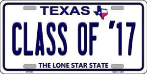 Class of '17 Texas Background Novelty Metal License Plate