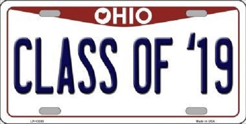 Class of '19 Ohio Background Novelty Metal License Plate
