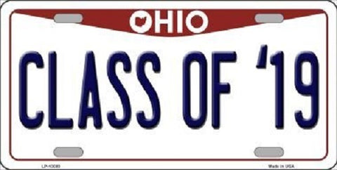 Class of '19 Ohio Background Novelty Metal License Plate