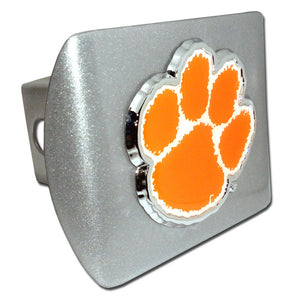 Clemson Orange Brushed Metal Hitch Cover