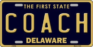 Coach Delaware Novelty Metal License Plate