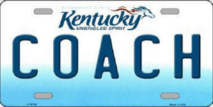 Coach Kentucky Novelty Metal License Plate