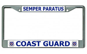 Coast Guard Semper Paratus Chrome License Plate Frame