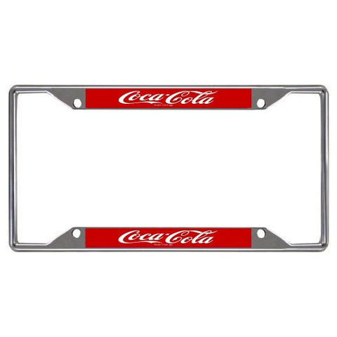 Coca-Cola Single Logo 4 Hole Chrome License Plate Frame