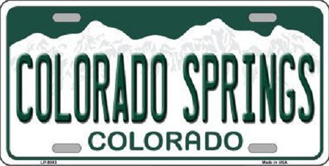 Colorado Springs Colorado Background Novelty Metal License Plate