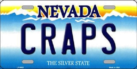 Craps Nevada Background Novelty Metal License Plate