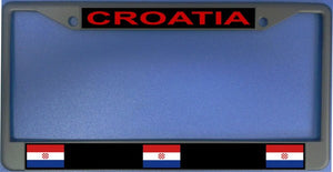 Croatia Flag Black Chrome License Plate Frame