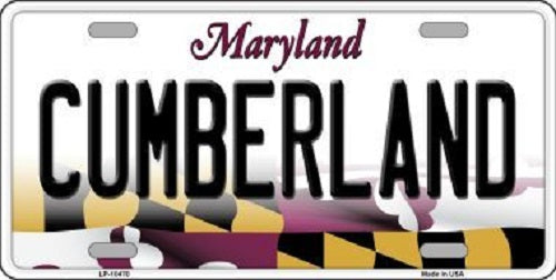 Cumberland Maryland Metal Novelty License Plate