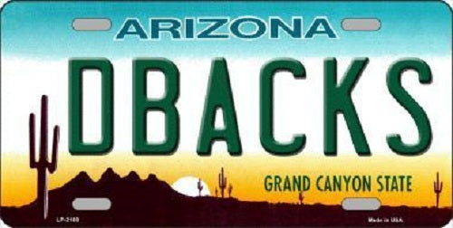 Dbacks Arizona State Novelty Metal License Plate