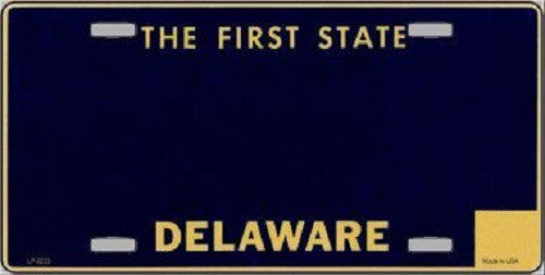 Delaware State Background Blank Novelty Metal License Plate
