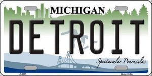 Detroit Michigan Metal Novelty License Plate