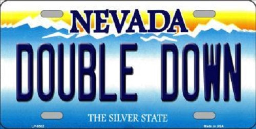 Double Down Nevada Background Novelty Metal License Plate