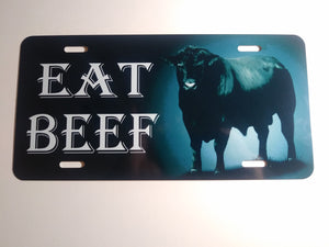 Eat Beef Cow Photo License Plate