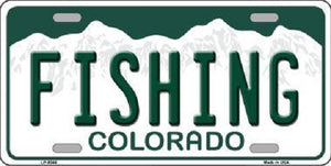 Fishing Colorado Background Novelty Metal License Plate