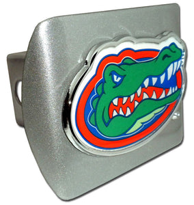 University of Florida Color Emblem on Brushed Metal Hitch Cover