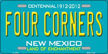 Four Corners Teal New Mexico Novelty Metal License Plate
