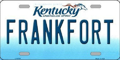 Frankfort Kentucky Novelty Metal License Plate