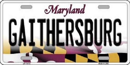 Gaithersburg Maryland Metal Novelty License Plate