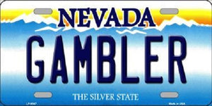 Gambler Nevada Background Novelty Metal License Plate