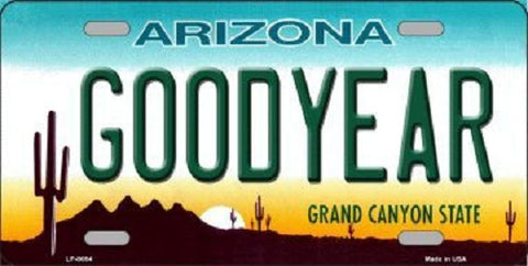 Goodyear Arizona Background Novelty Metal License Plate