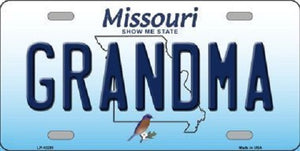 Grandma Missouri Background Novelty Metal License Plate
