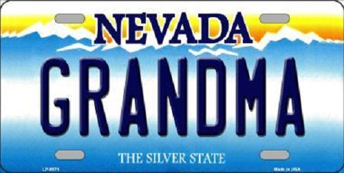 Grandma Nevada Background Novelty Metal License Plate
