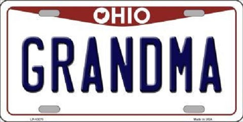 Grandma Ohio Background Novelty Metal License Plate