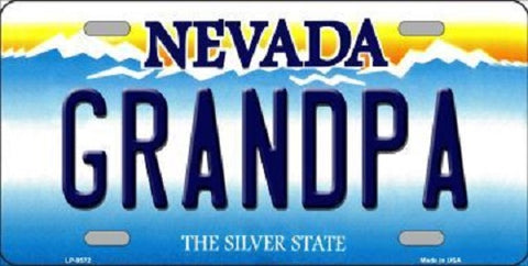 Grandpa Nevada Background Novelty Metal License Plate