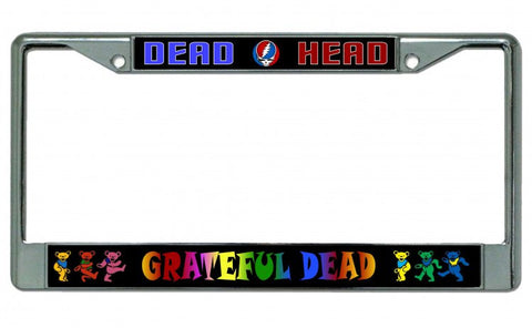 Grateful Dead - Dead Head Chrome License Plate Frame