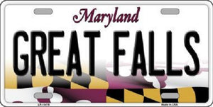 Great Falls Maryland Metal Novelty License Plate