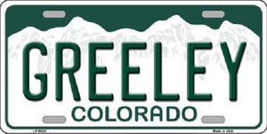 Greeley Colorado Background Novelty Metal License Plate