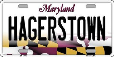 Hagerstown Maryland Metal Novelty License Plate