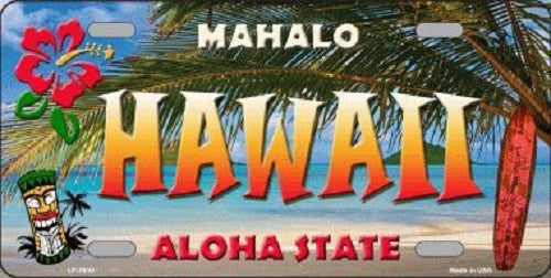 Hawaii State Background Novelty Metal License Plate