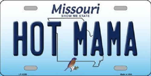 Hot Mama Missouri Background Novelty Metal License Plate LP-10259