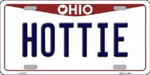 Hottie Ohio Background Novelty Metal License Plate