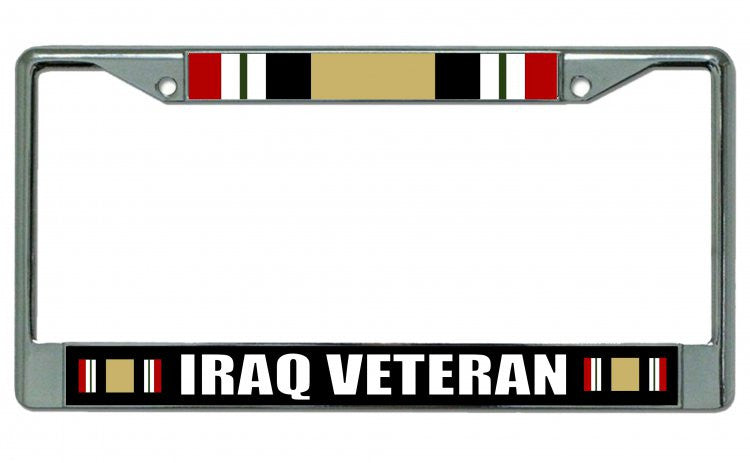 Iraq Veteran Chrome License Plate Frame