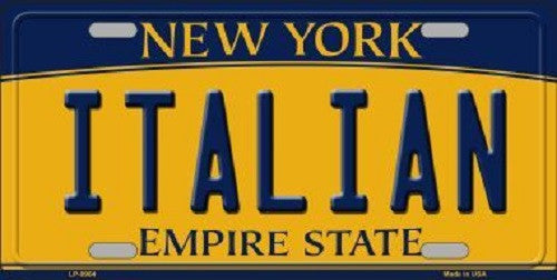 Italian New York Background Novelty Metal License Plate
