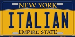 Italian New York Background Novelty Metal License Plate