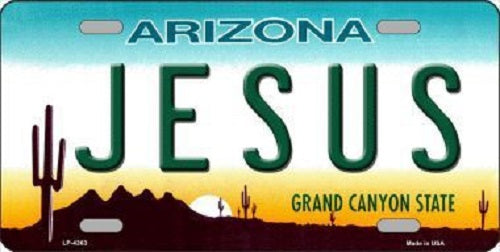 Jesus Arizona Novelty State Metal License Plate
