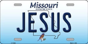 Jesus Missouri Background Novelty Metal License Plate