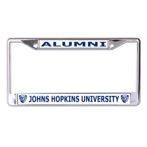 Johns Hopkins University Alumni Chrome License Plate Frame